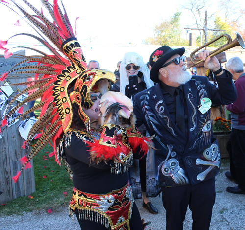 People in costumes and makeup at Day of the Dead in Cleveland 2022