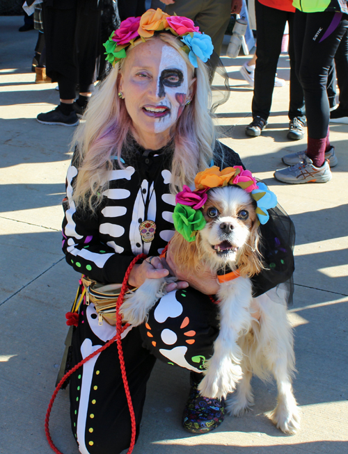 People in costumes and makeup at Day of the Dead in Cleveland 2022