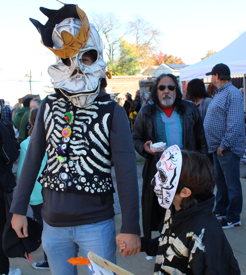 People in costumes and makeup at Day of the Dead in Cleveland 2022