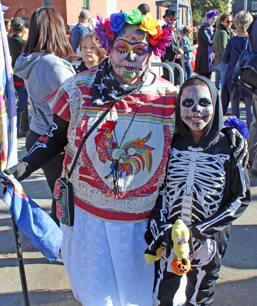 People in costumes and makeup at Day of the Dead in Cleveland 2022