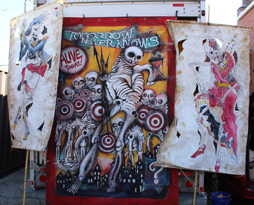 People in costumes and makeup at Day of the Dead in Cleveland 2022