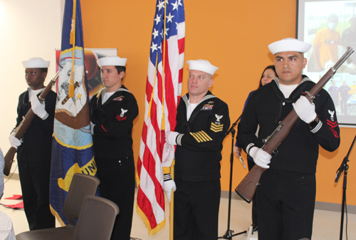 Color Guard from Naval Reserve Center in Akron