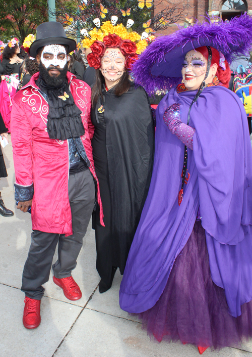 People dressed to celebrate Day of the Dead (Da de Muertos) in Cleveland