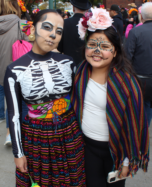 People dressed to celebrate Day of the Dead (Da de Muertos) in Cleveland