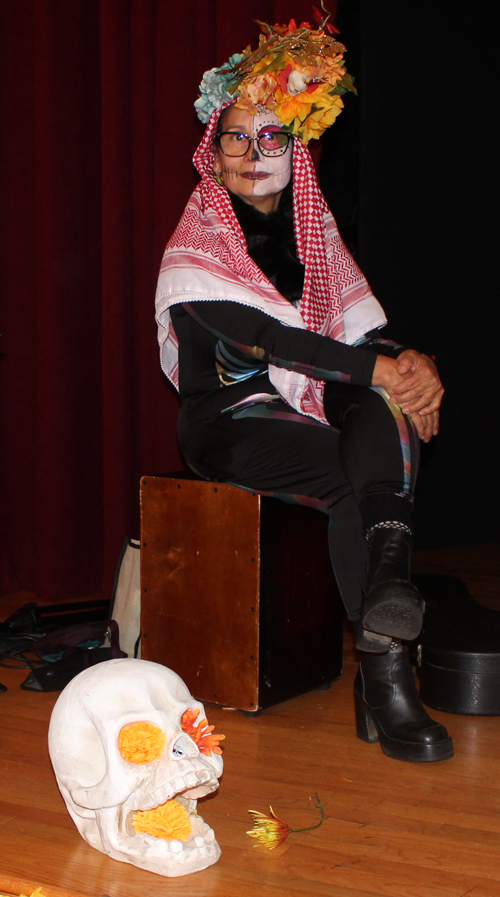 People dressed to celebrate Day of the Dead (Da de Muertos) in Cleveland