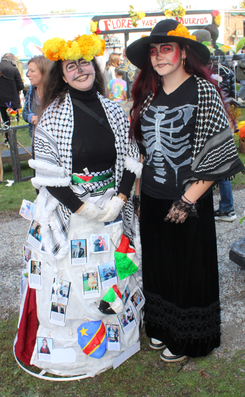 People dressed to celebrate Day of the Dead (Da de Muertos) in Cleveland