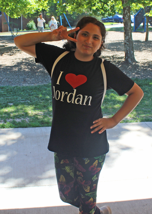 I Love Jordan shirt on girl