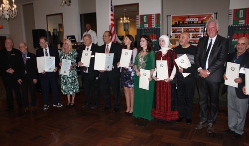 CAMEO Board members with proclamations from Dale Miller, Patrick Kelly and Chris Ronayne