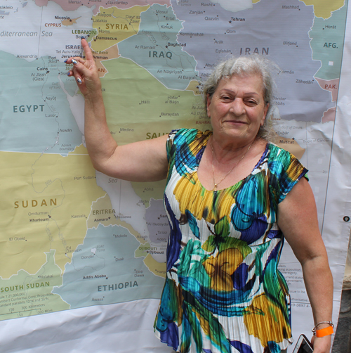 Pointing to Lebanon