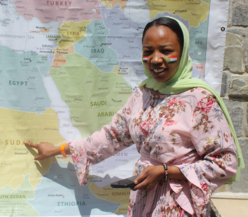Pointing to Sudan