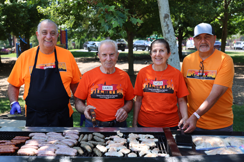 Nemir Soueidi, Tony and Mireille Abdulkarim working the grill