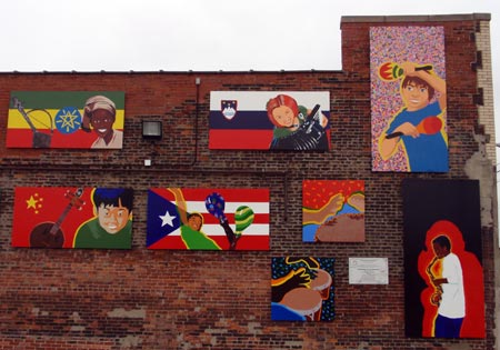 Ethnic groups in Mural of ethnic nationalities in Cleveland