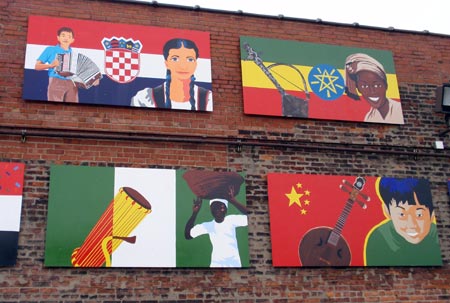 Ethnic groups in Mural of ethnic nationalities in Cleveland