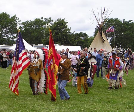 Flag ceremony at powwow