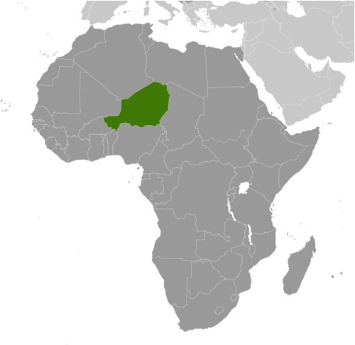 Map of Niger in Africa