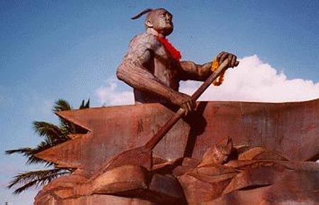 Bronze statue of Chief Gadao, Inarajan, Guam.