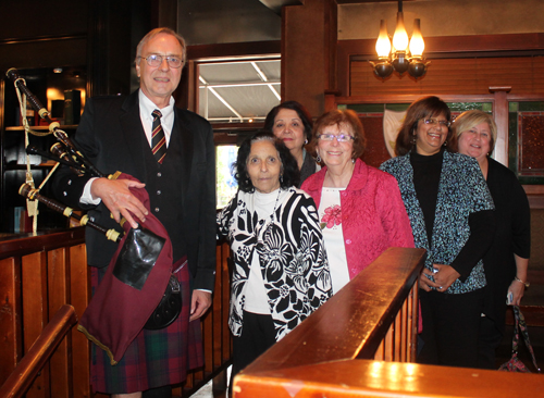 Pipe Major Bruce Grieg with Food Adventurers