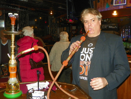 Dan Hanson  smoking a hookah