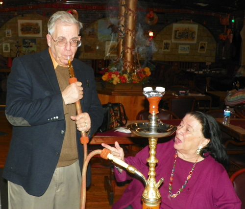 Joe Meissner smoking a hookah