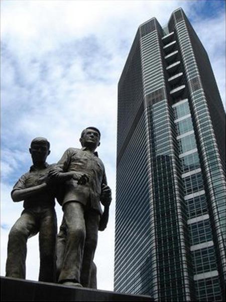 The Philippine Stock Exchange - Makati tower at Ayala Avenue corner Paseo de Roxas