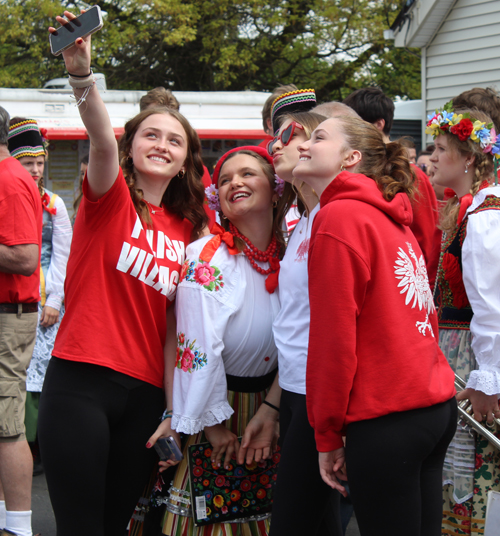 Girls taking selfie