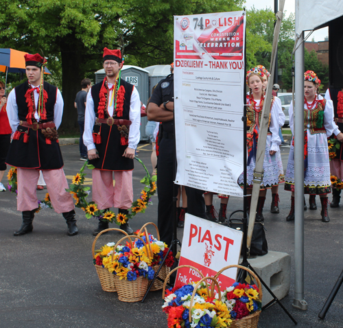 Singing  Polish national anthem
