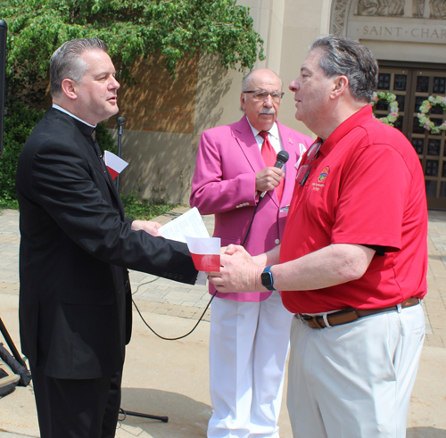 Tom Patton with Fr. Orzech and Bruce Kalinowski