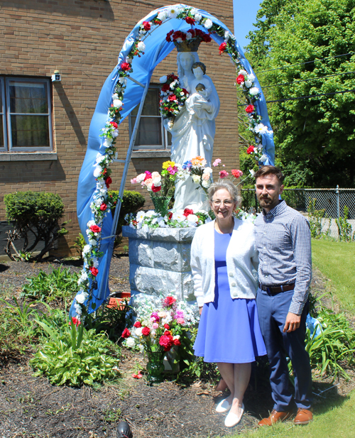 Mother and son at May Crowning at St. Casimir Church