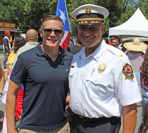 Council President Kevin Kelley and Fire Chief Angelo Calvillo