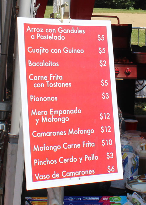 Food menu at 2019 Puerto Rican Festival in Cleveland