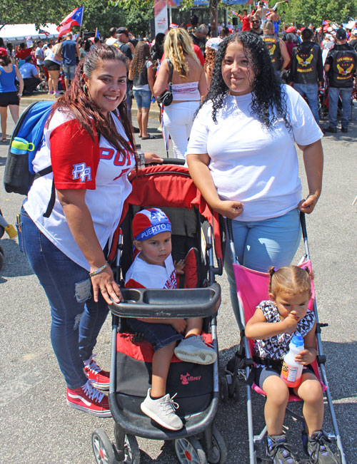 2 moms and kids at 2019 Puerto Rican Festival in Cleveland