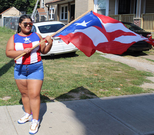 2019 Cleveland Puerto Rican Parade girl flag