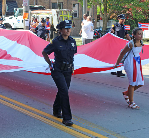 2019 Cleveland Puerto Rican Parade police carrying flag