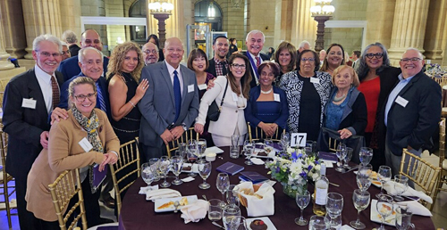 Jos Feliciano with members of the Hispanic community