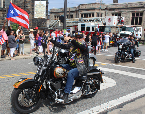 Motorcycles in the 2023 Cleveland Puerto Rican Parade