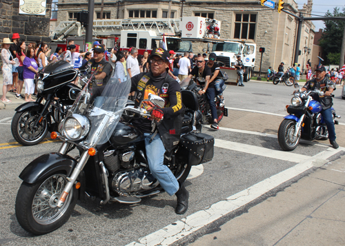 Motorcycles in the 2023 Cleveland Puerto Rican Parade