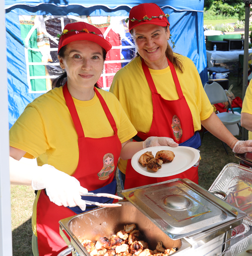 Serving food at Ivan Kupala in Russian Cultural Garden in Cleveland
