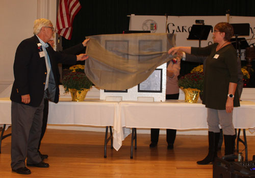 leaders unveiled the replicas of the 4 pedestals that are in the Carpatho-Rusyn Cultural Garden in Cleveland.