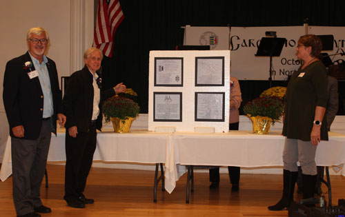 leaders unveiled the replicas of the 4 pedestals that are in the Carpatho-Rusyn Cultural Garden in Cleveland.