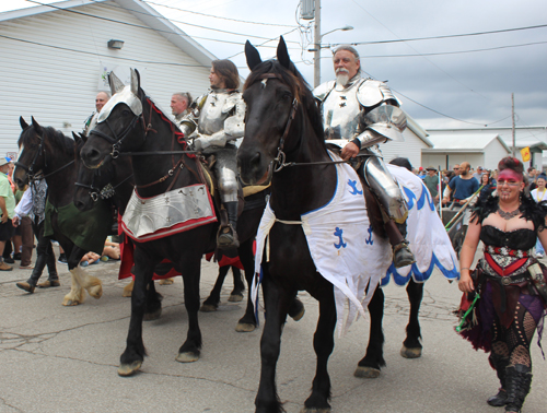 Jousting horse in parade
