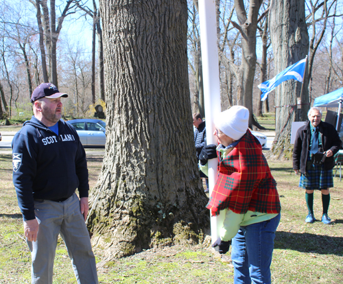 Caber toss game at Scottish Cultural Garden Tartan Day