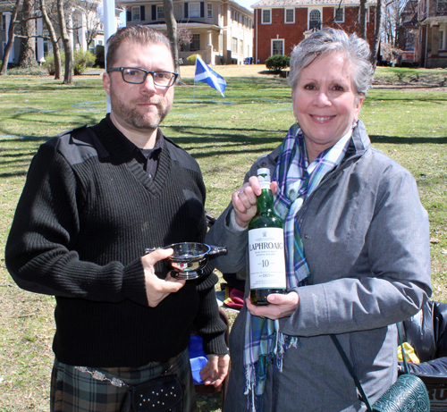 Jesse Tucker and Mary Anne Baucco with a Scottish quaich 