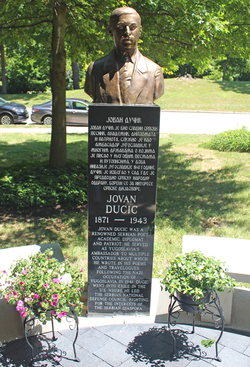 Jovan Ducic bust in Serbian Cultural Garden in Cleveland