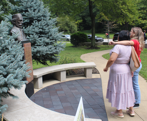 Attendees at Novak Djokovic bust unveiling