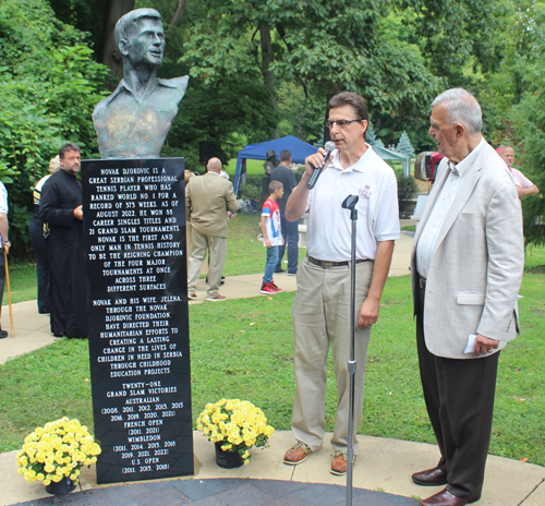 Lex and Alex Machaskee at Djokovic bust unveiling