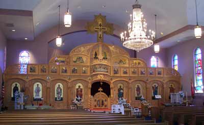 Inside Saint Sava Serbian Orthodox Cathedral in Cleveland
