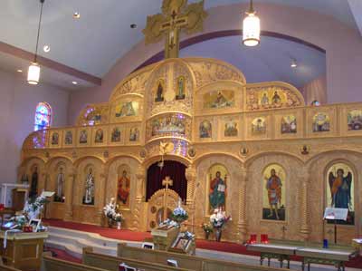 Inside Saint Sava Serbian Orthodox Cathedral in Cleveland