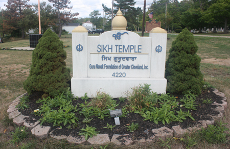 Sikh Gurdwara in Richfield Ohio sign