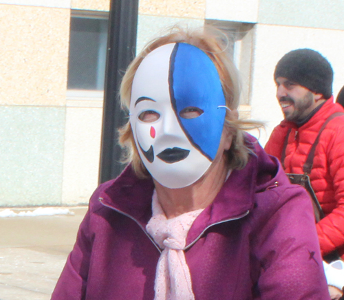 Woman in mask at Kurentovanje