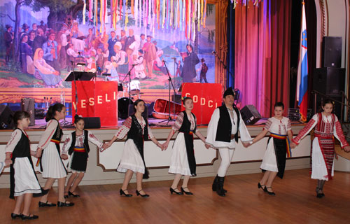 Ceata Romanian Folk Ensemble dancers at Kurentovanje
